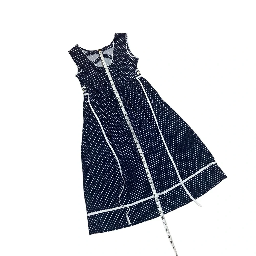 Vintage 90s Rare Editions Dress Girls Size 14 Polka Dot Daisy Appliqué Dress